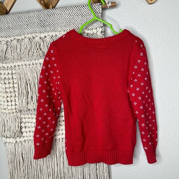 red toddler rainbow Christmas tree sweater 4T - Picture 2 of 5